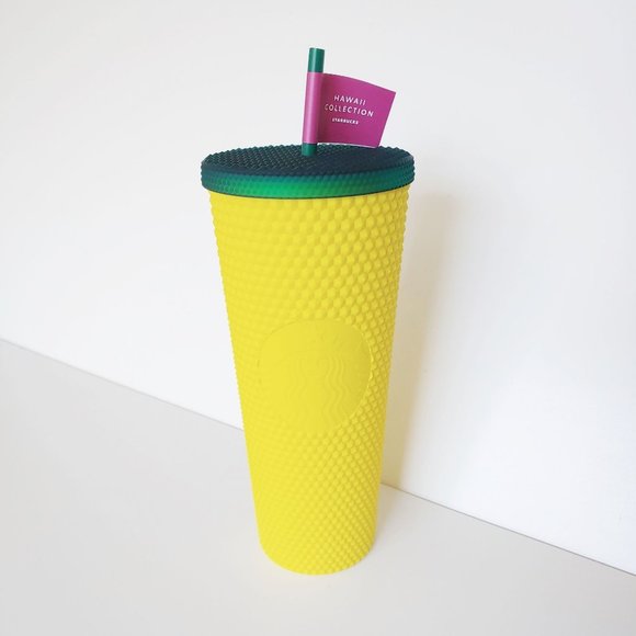 New Starbucks Pineapple 2021 Hawaiian Collection 24 OZ Studded Matte Tumbler
